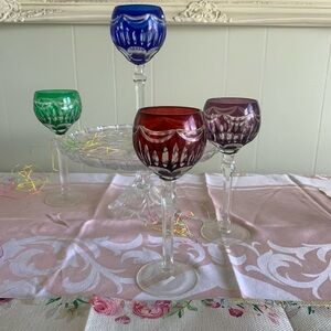 Princess Cut to Clear Hock Goblets Set by Fifth Avenue